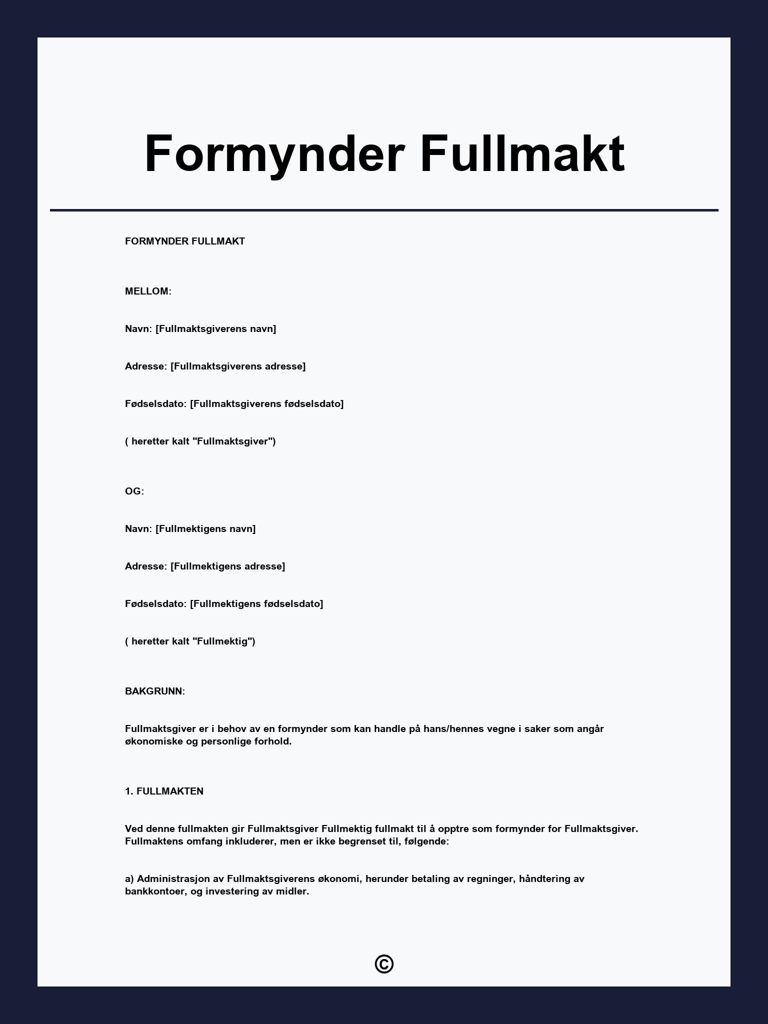 Formynder Fullmakt