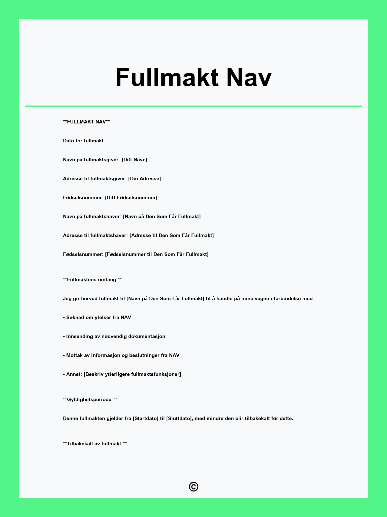 Fullmakt Nav