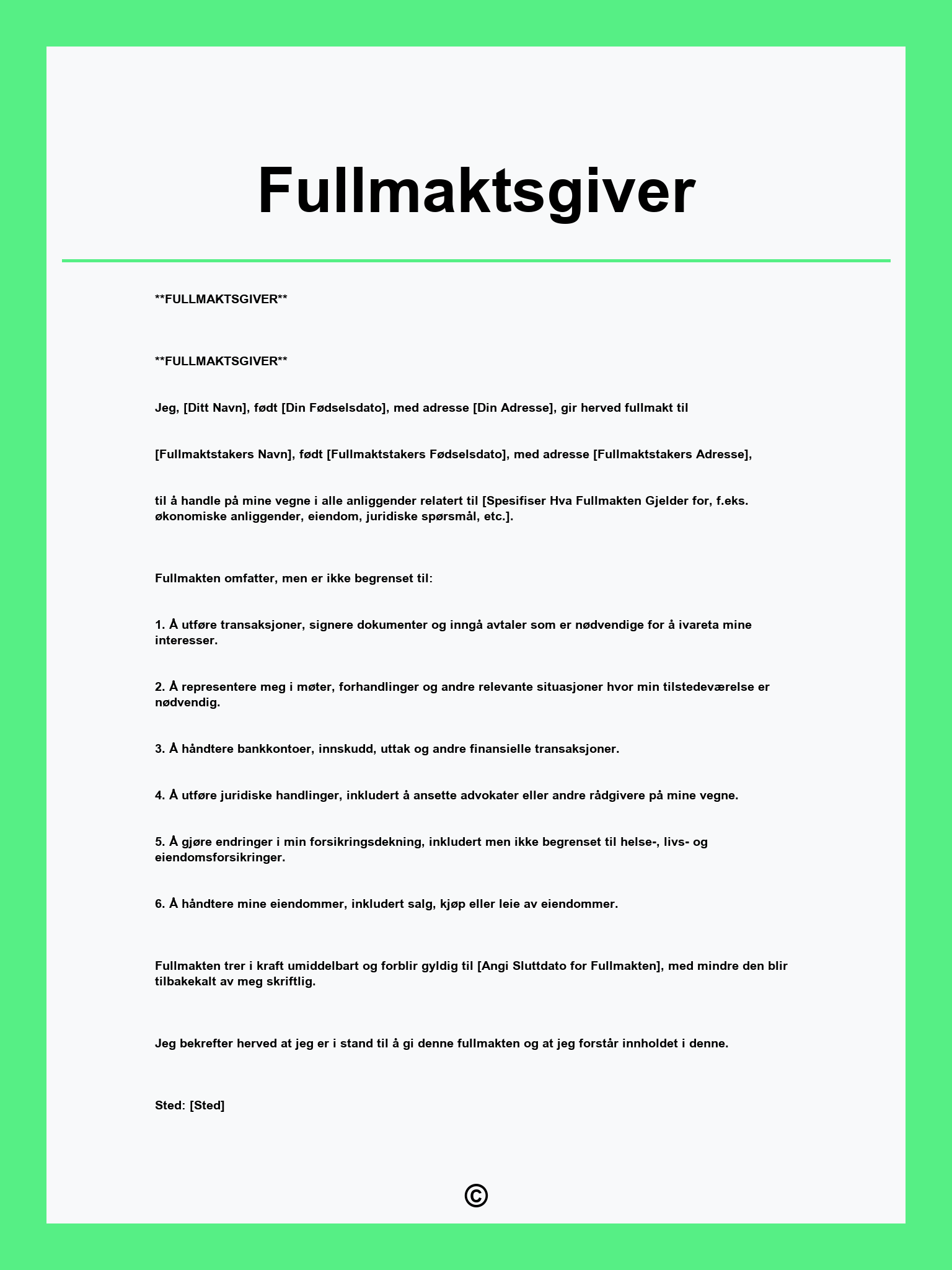 Fullmaktsgiver